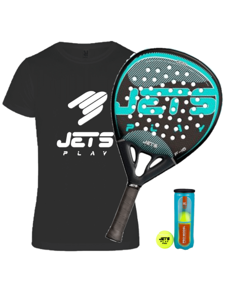 Pack Pala JetsPlay F16 + Camiseta JetsPlay + Bote de bolas JetsPlay PRO