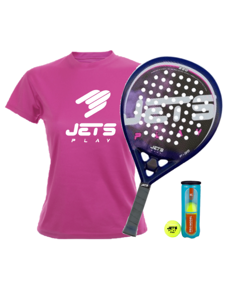 Pack Pala JetsPlay F35 + Camiseta JetsPlay + Bote de bolas JetsPlay PRO